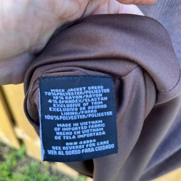 R&M Richards Knit Sweater/Jacket Dress Brown 18W - Picture 6 of 8